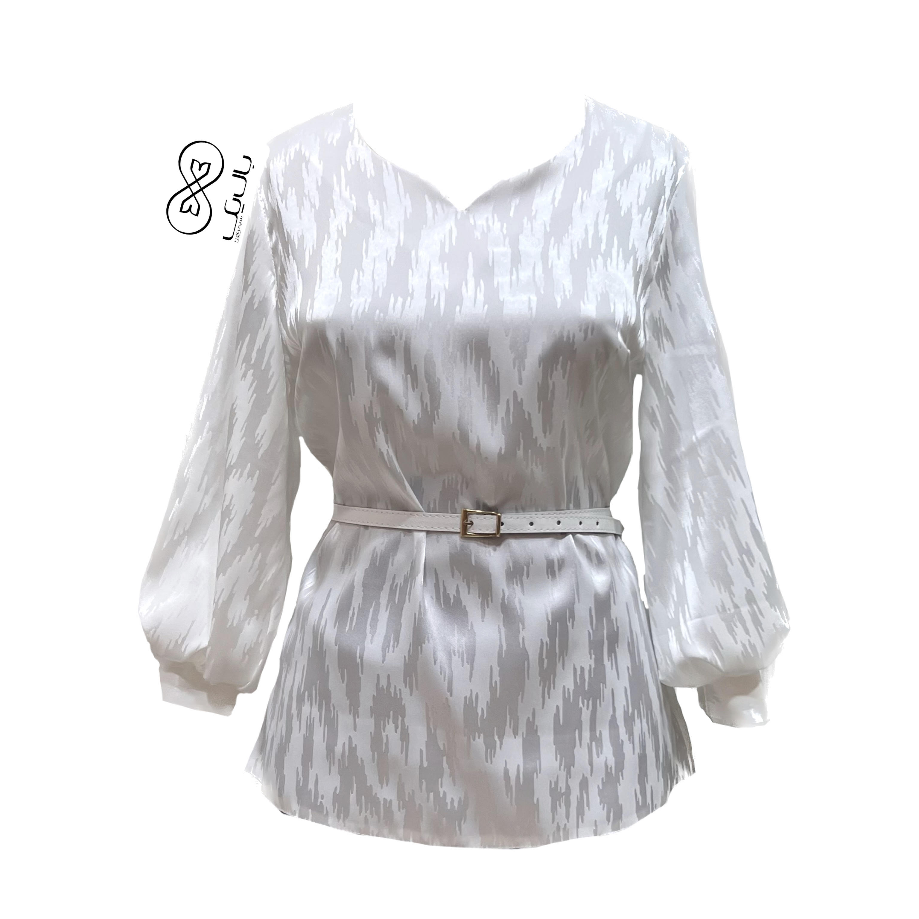 شومیز ساتن مجلسی زنانه کد 3208 سفید